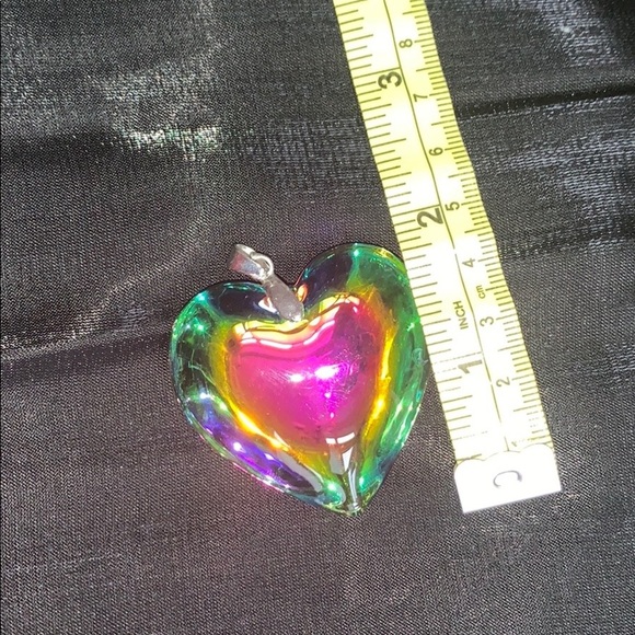 Lux Accessories Silver Tone Faux Fire Pendant - Picture 3 of 5